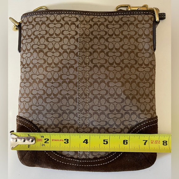 Vintage Coach Leather and Suede Chocolate Brown Crossbody - Picture 7 of 9